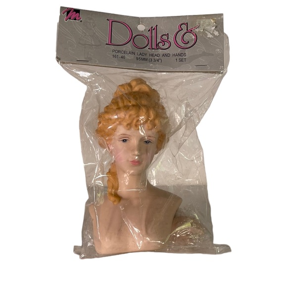 Mangelsen Dolls Porcelain Lady Head and Hands blue eyes blonde 161-46 NEW NOS - Picture 1 of 15